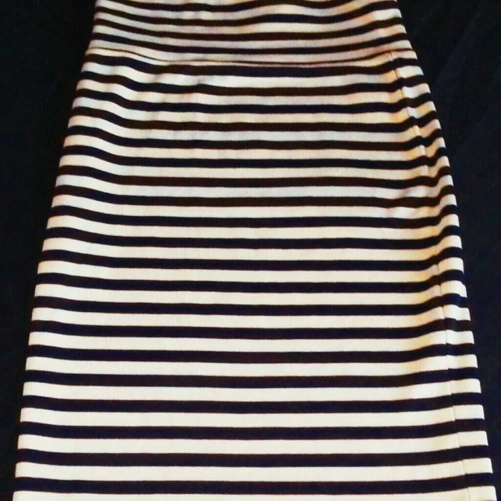 Tan/Black Striped Mini Skirt